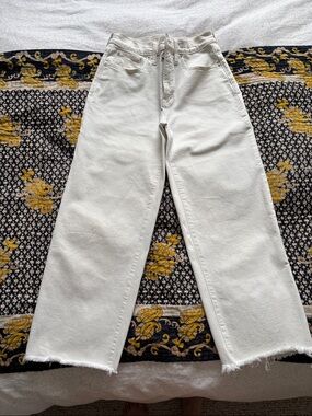 The Perfect Vintage Wide-Leg Crop Jean - Cream